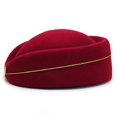 thumbnail image 5 of Gorro de azafata KAIYANG de lana de concha para mujer azul real, 5 of 5