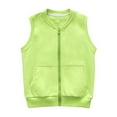 thumbnail image 2 of WAVSUF Winter Sweater Vest Children's Girls Plush Jacket Vest Zipper Round Neck Cotton Shirt Waistcoat Green Size 12 Years, 2 of 7