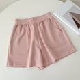 thumbnail image 3 of Women Shorts Summer Women's Elastic High Waist Casual Shorts with Pockets Above Knee Length Wide Leg Lightweight Elastic Waist Women Shorts, 3 of 7