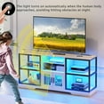 Retro LED TV Stand for 65 inch TV Farmhouse TV Console with 6