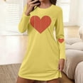 thumbnail image 2 of Annhoo Womens Cute Dresses Long Sleeve Crewneck Print Graphic Pullover Oversize Pajama Valentine's Day Clothes, 2 of 6