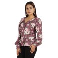 thumbnail image 3 of Moomaya Printed Tops For Women Button Down Full Sleeve Casual Shirt Blouse, 3 of 9
