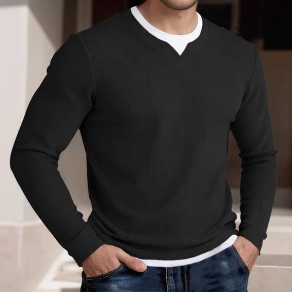 ZyeKqe Long Sleeve Tops for Men Crewneck Slim Fitted Base Layer Stretch Breathable Comfy Sports Workout Shirts