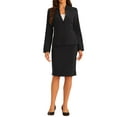 thumbnail image 2 of INSPIRE CHIC Women's Skirt Sets Collarless Suit Blazer and Pencil Skirts 2 Piece Chic Outfits 3XL Black, 2 of 6