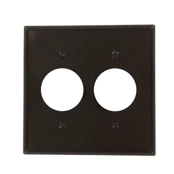 Leviton 85052 Brown Two Gang 1.406" Single Receptacle Wall Plate