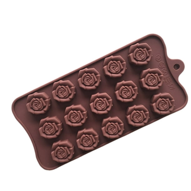 Pisexur Batería de cocina Molde de chocolate rosa de 15 piezas Molde de jabón frío Molde de gelatina para la cocina del hogar