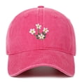 thumbnail image 2 of HuangHuanChen Baseball Hat Cap for Women Men Embroidered Flower Lightweight Cotton Adjustable Strap Retro Unisex Travel Outdoor Baseball Cap Hot Pink One Size, 2 of 6