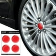 thumbnail image 3 of Solid Red Tire Wheel Center Cap Resin-Topped Badges Stickers, 3 of 3