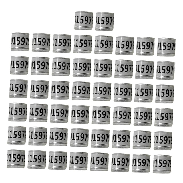 50 anillas para patas de paloma, etiquetas identificativas, suministros para aves de corral, anillas para patas de paloma, herramienta para manejo blanco