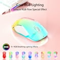 thumbnail image 5 of memzuoix LED Rechargeable Wireless Mouse, 9-Color Gradient RGB Light, 1600 DPI Gaming Mouse with Magnetic Cover, Computer Mouse for Laptop,Desktop,MacBook,Left Right Hand,5 Buttons, Pink, 5 of 9