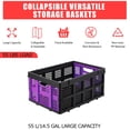 thumbnail image 4 of Heavy Duty Collapsible Crate 55L – Foldable Milk Crate with Side Handles & Stackable Design, Collapsible Storage Container for Food, Drinks, Books, Tools – Space-Saving Plastic Crate for Home, Garage, 4 of 8