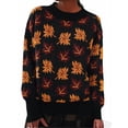 thumbnail image 2 of JIAYUE Sweaters for Women Leaf Pattern Jacquard Pullover Round Neck Long Sleeve Loose Fit For Ladies Autumn Winter Wear, 2 of 5