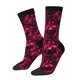 thumbnail image 1 of Balery Burgundy Tie Dye Calcetas Largas con Estampado para Hombre y Mujer – Suaves y Transpirables, Talla Única (US 5-11), 1 of 6
