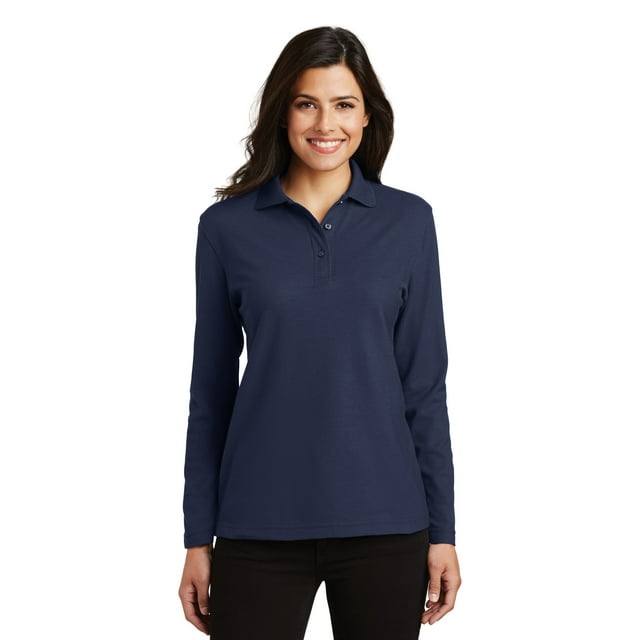 Port Authority Polo à Manches Longues en Soie pour Femmes. L500LS