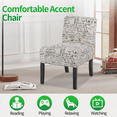 thumbnail image 4 of Dkelincs Armless Accent Chair 8.3" Thick Cushion Comfy Small Side Chair with Sturdy Wood Legs, 330 lbs Capacity for Dining Room,Living Room,Bedroom, White, 4 of 7