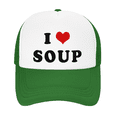 thumbnail image 2 of I Heart Soup Love Food Funny Trucker Hat Mesh Cap Unisex Green, 2 of 5
