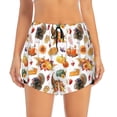 thumbnail image 2 of Balery Thanksgiving Turkeys 1 Pattern Women's Running Shorts with Liner 2 Pockets Elastic Workout Athletic Gym Yoga Shorts-XX-Large, 2 of 7
