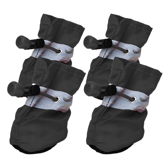 TELOLY 4Pcs Dog Shoes,Oxford Dog Boots for Small Dogs,Booties for Dogs Paws,Black,5.5*4.5Cm