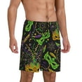 thumbnail image 2 of Bixox Men's Carnival Mardi Gras3 printed lightweight casual shorts, soft sleep shorts with pockets., 2 of 7