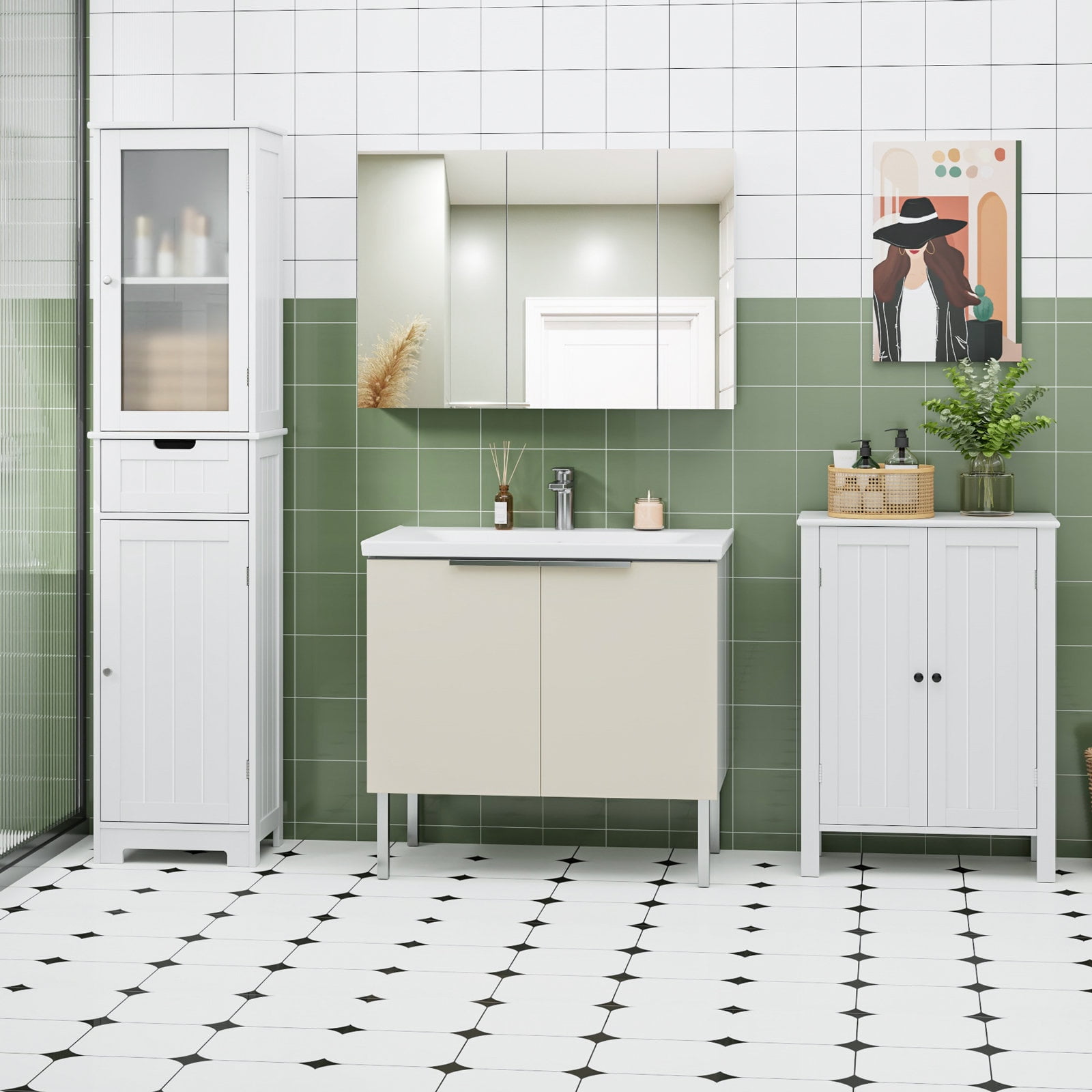 Homfa bathroom cabinet deals