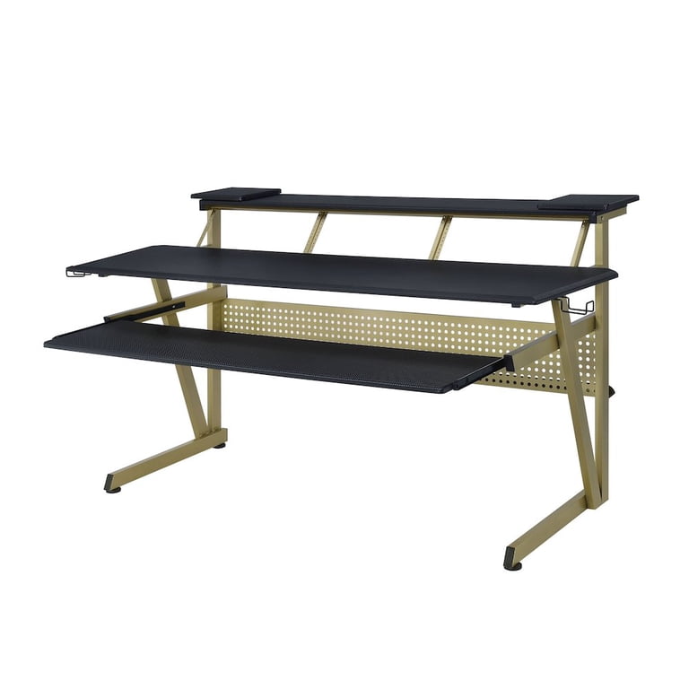 ACME Saida MDF Wood and Metal Rectangular Music Desk in Black and