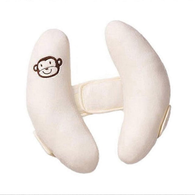 Baby Headrest U Shaped Soft Non Slip Infant Toddler Head Neck Support Pillow Cushion for Car Travel White