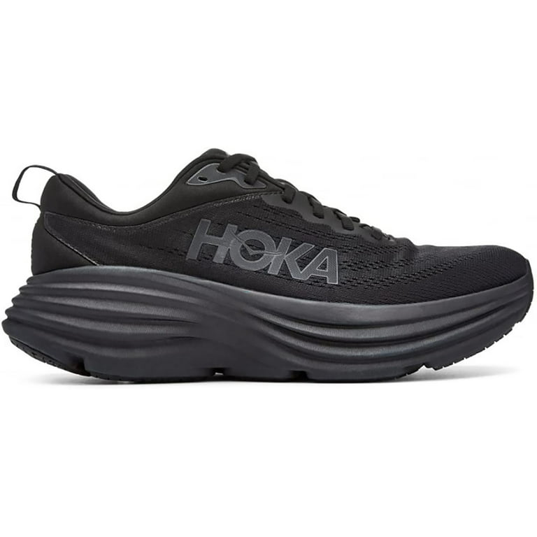HOKA ONE Bondi 8 Mens Running Shoes - Black - 9.5 - Walmart.com