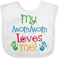 thumbnail image 3 of Inktastic Mommom Loves Me Childs Boys or Girls Baby Bib, 3 of 4