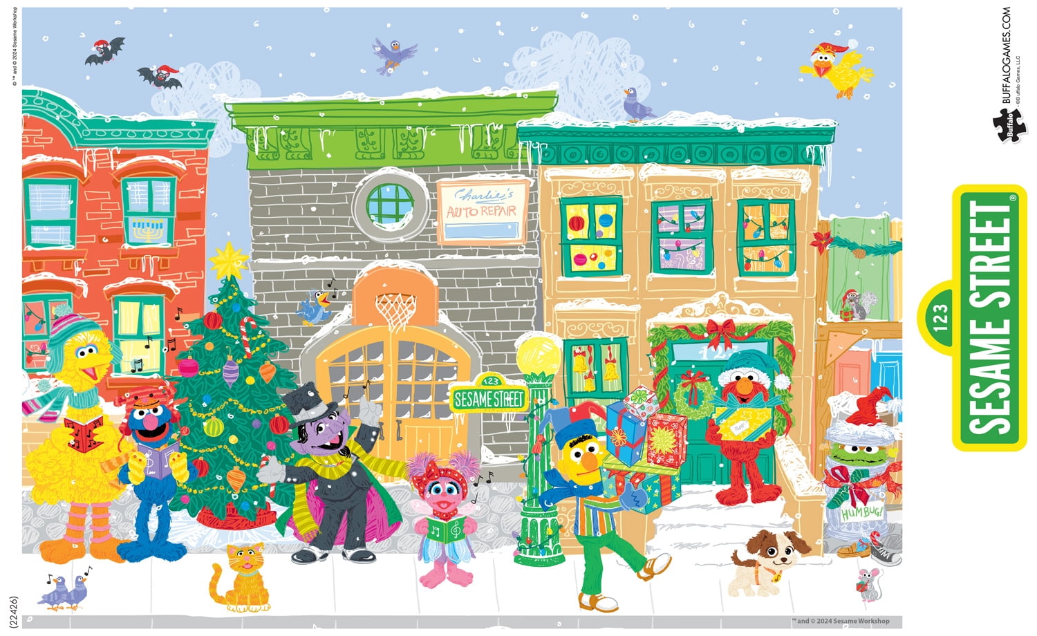 Buffalo Games 300-Piece Carolers on Sesame Street Interlocking Jigsaw Puzzle for Adults Ages 14+