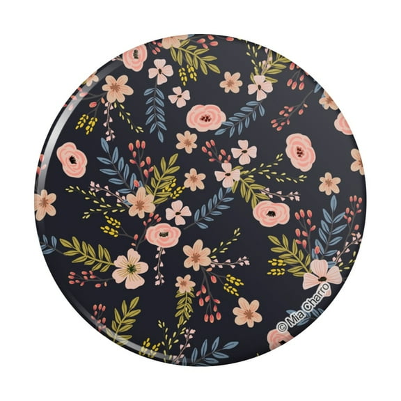 Tilda Floral Pattern Pinback Button Pin