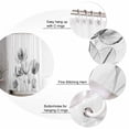 thumbnail image 3 of Abstract Black Shower Curtain, 36" x 72", Laser Tulip Flowers White Texture Waterproof Bathroom Curtain Washable Shower Curtain Set with 12 Hooks, 3 of 6