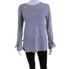 Pre-owned|Escada Womens Tie Sleeve Detail Crewneck Pullover Sweater Gray Size M