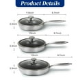 thumbnail image 4 of Innerwell 6 Piece Stainless Steel Frying Pan Cookware Set Non-stick with Lid Stay Cool Handle Omelette Skillet Works with Induction, 4 of 6