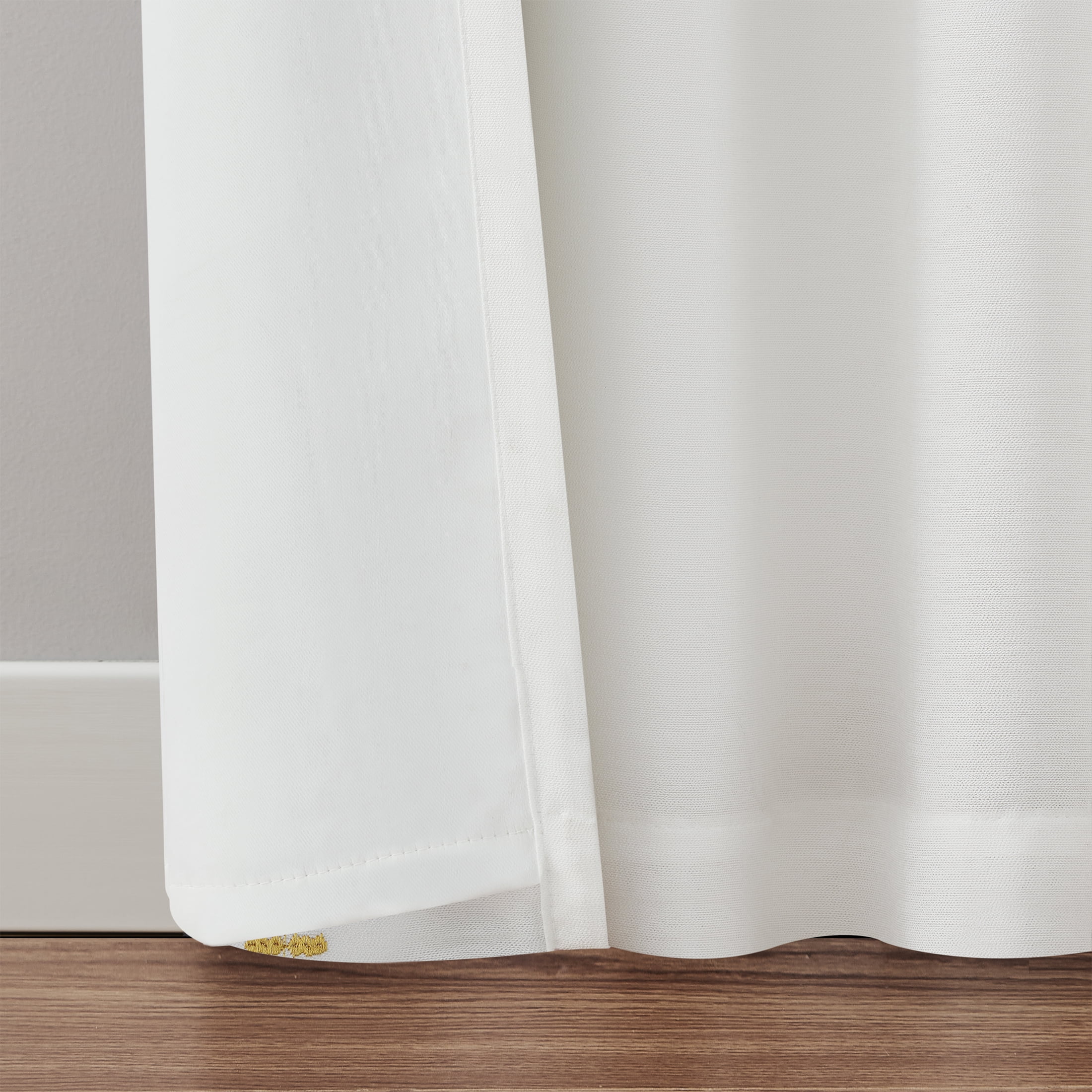 Indigo Ink Rogue Yellow/White Geometric Rod Pocket Blackout Curtain Panel, 52" x 84"