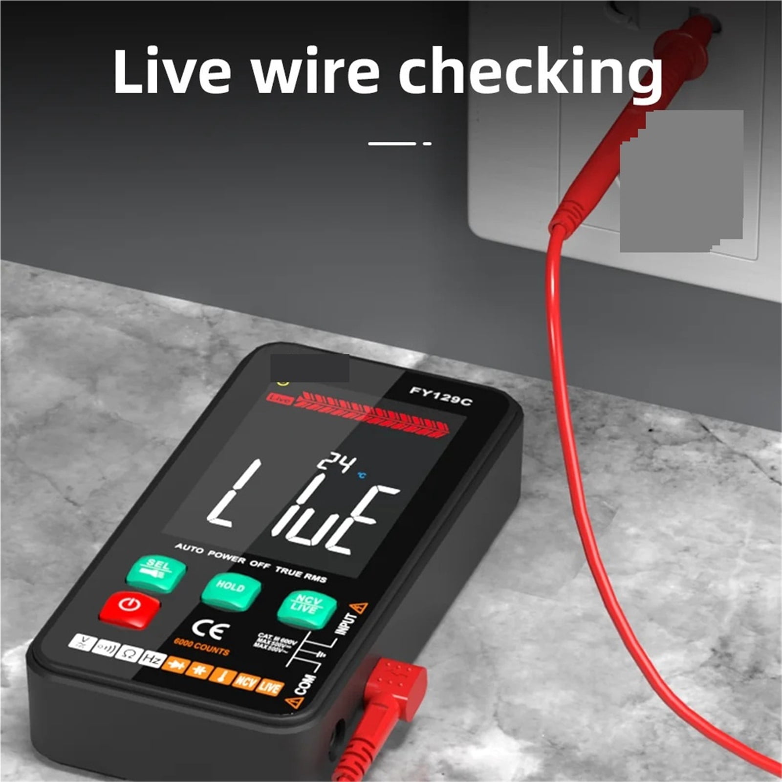 Smart Digital Multimeter With Bracket LCD Color Screen AC/DC Voltage Tester Ohm Diode NCV Frequency Live Wire Check ,Battery Test