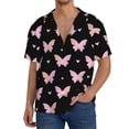 thumbnail image 1 of Fotbe Gradient Butterfly Camisa Estampada de Manga Corta para Hombre, Casual de Verano, Estilo Playero, Sin Arrugas-3X-Large, 1 of 5