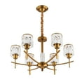 thumbnail image 5 of 6 Lights Crystal Chandeliers Lighting Fixture Living Room Chandeliers for Dining Room Loft Hanging Chain Nordic Bedroom Lighting Gold Chandelier, 5 of 22