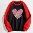 thumbnail image 5 of VALMASS Chandails Surdimensionnés de la Saint-Valentin pour Femmes Manches Raglan Col Rond Hauts Décontractés Amples Imprimés Blouses (S, Noir-I), 5 of 5