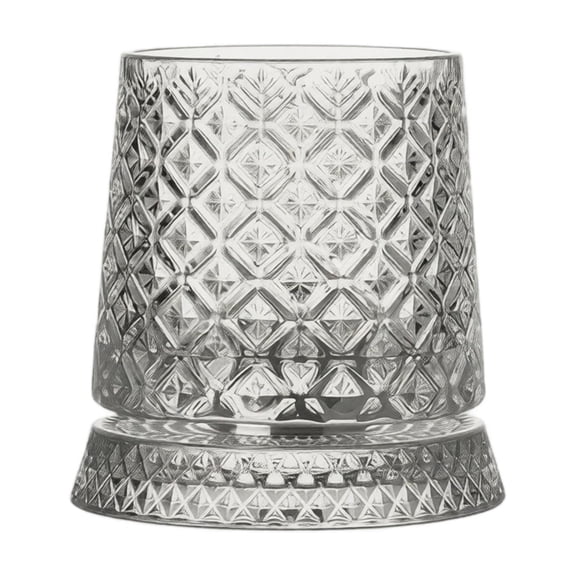 Ellis Rotating Whisky Glass – 9 oz 360° Spinning Base, Lead-Free Crystal, Old Fashioned Tumbler with Stand for Scotch, Bourbon, Cocktails – Unique Gift for Men (1 Glass   1 Base)