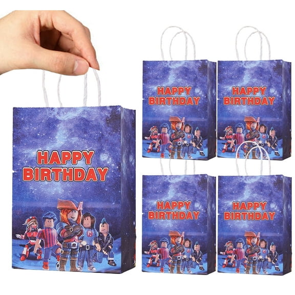 24 PCS Roblox Gift Bags Pixel Style Birthday Party Gift Bags Roblox Goodie Bags Gamer Party Supplies Favor Bags