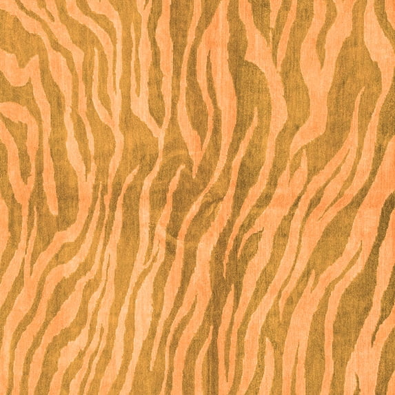 Ahgly Company Indoor Square Animal Orange Modern Area Rugs, 4' Square