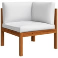 thumbnail image 5 of vidaXL 9 Piece Patio Lounge Set with Cushions Cream Solid Acacia Wood, 5 of 12