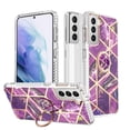 thumbnail image 1 of Case for Samsung Galaxy S21, Slim Marble Design with Rotatable Ring Holder Kickstand Soft Bumper Protective Cover, 1 of 6