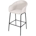 thumbnail image 5 of Bar Stool Set, Outdoor Metal Wicker Barstools with PE Rattan Weave and Black Iron Frame, All-in-One Design with Footrest, Set of 2, Light Gray Wicker, 5 of 10
