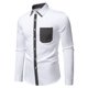 thumbnail image 1 of Blusa y camisa de manga larga con cuello vuelto para hombre, informal, a la moda, con estampado liso, botones, manga larga, cuello vuelto, blusa de poliéster para hombre, 1 of 9