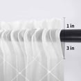 thumbnail image 5 of Gray Ombre Valance Curtains for Kitchen/Living Room/Bathroom/Bedroom Window, Rod Pocket Small Topper Half Short Window Curtains Voile Sheer Scarf, Modern Geometric Abstract Rhombus Striped 42"x12", 5 of 8