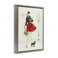 thumbnail image 4 of Stupell Industries Holiday Fashionista Girl Holiday Painting Brown Floater Framed Canvas Art Prints Wall Art, 25 x 31, 4 of 10
