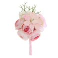 thumbnail image 2 of Flor de boda artificial Camelia Ramillete Fiesta de graduación Flores para niñas melocotón Sunnimix Boutonniere Corsage, 2 of 8