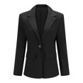 thumbnail image 4 of Women's 2 Piece Business Suit Set Lapel Single-breasted Polyester Suit Jacket With Straight Trousers, 4 of 5