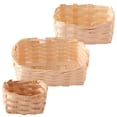 thumbnail image 1 of Chocolate Mini Bamboo Baskets 3Pcs For Home Decoration Ideal For Mini House Ornaments, 1 of 4